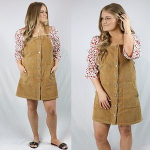 Corduroy overall dress 